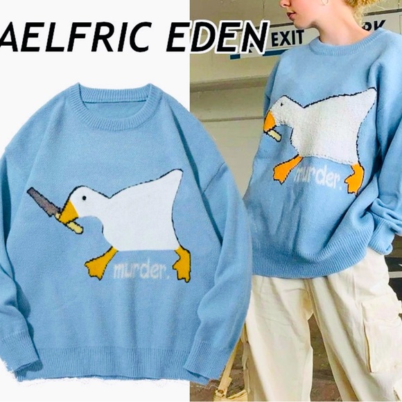 AELFRIC EDEN “MURDER” GOOSE SWEATER - Picture 1 of 8